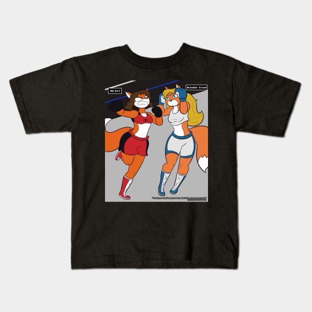 Foxy Boxing- AK Girl v Wondervixen (Art by HM Studios) Kids T-Shirt by Reynard City